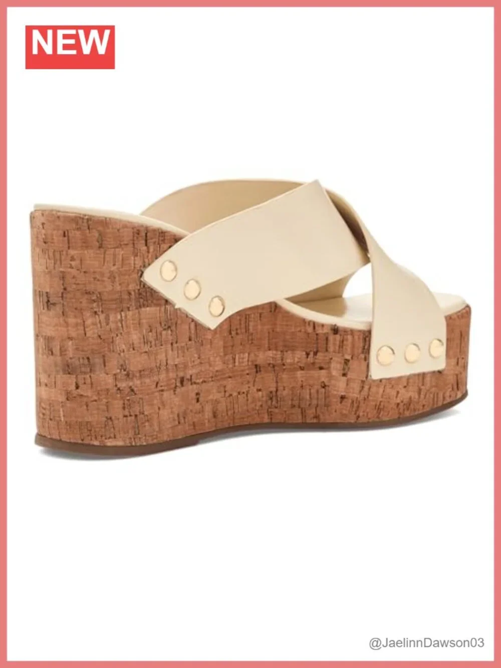 Leather Strappy Platform Wedge Sandals Open Toe Slip On Studded
